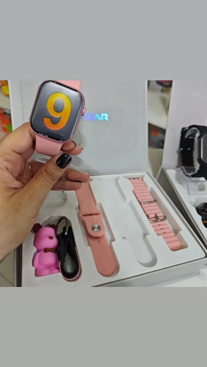  smartwatch com 3 pulseiras e chaveiro  - Foto 4