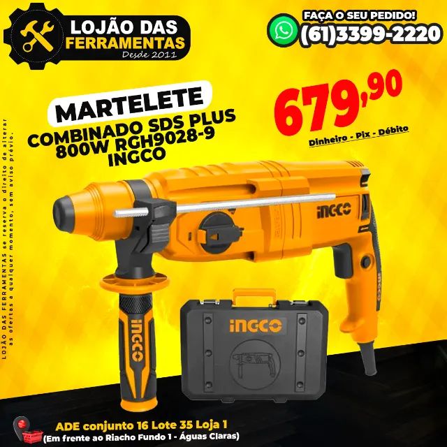 Martelete Combinado SDS PLUS 800w Rgh9028-9 Ingco