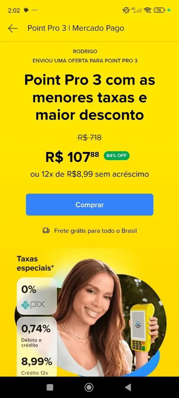 Point Pro 3 com as menores taxas e maior desconto