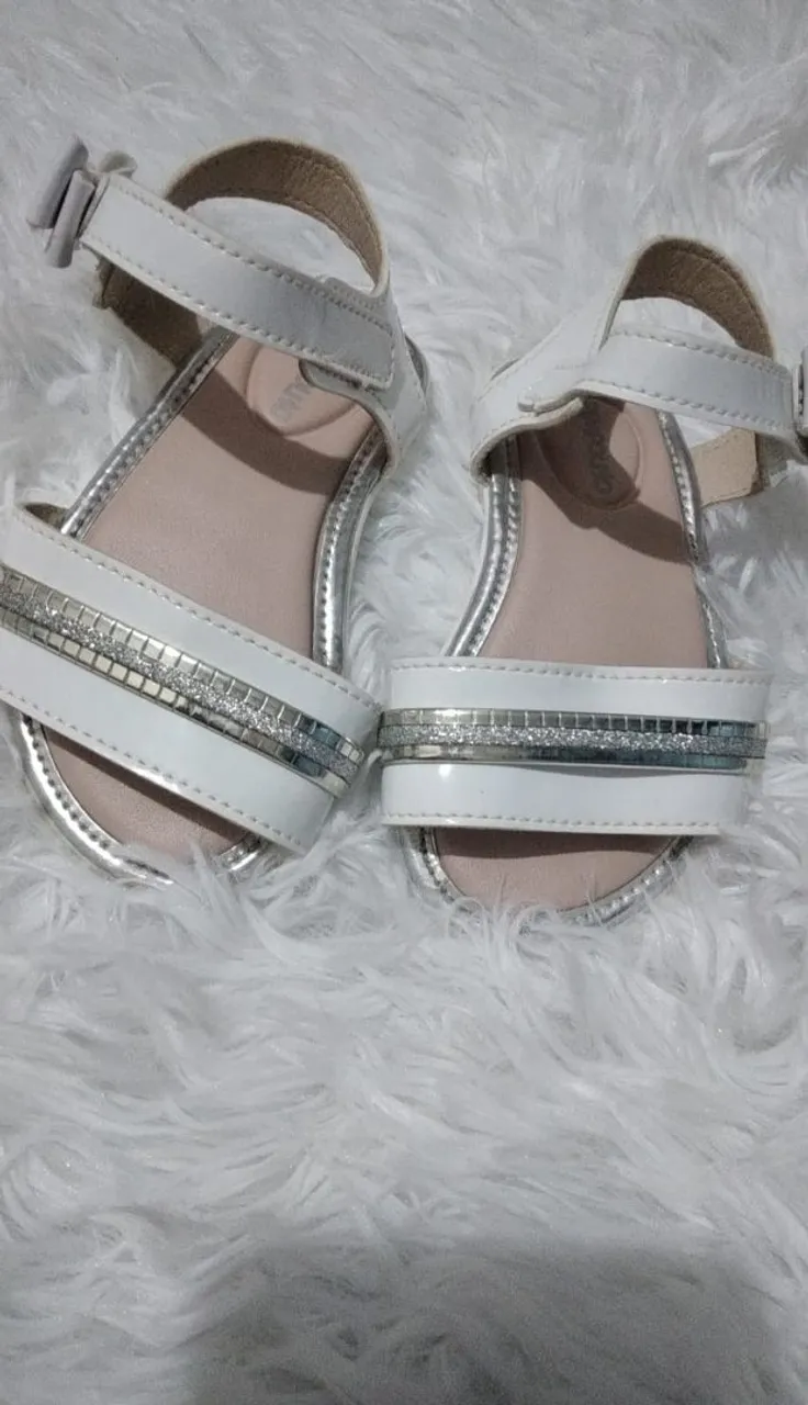 Sandálias Bebê Brancas com Strass