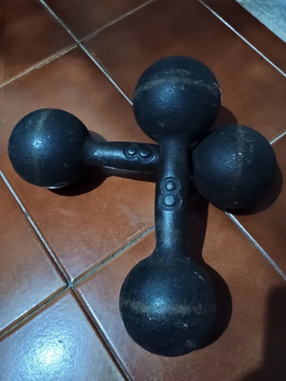 Par de pesos 8 kilogramos usados 