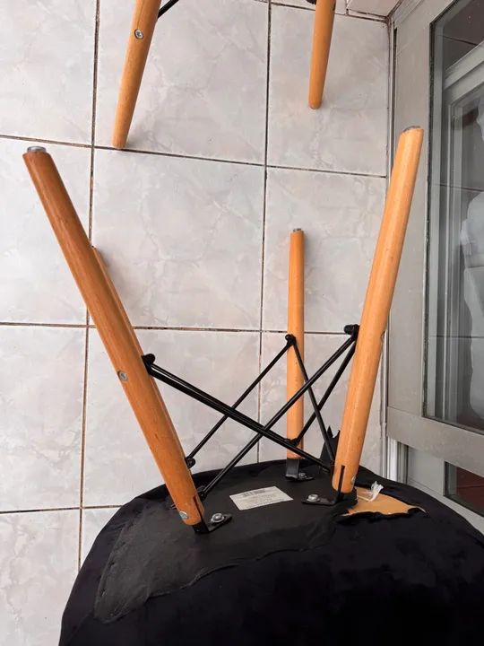 Conjunto de 2 Cadeiras de Veludo Cinza - Foto 2