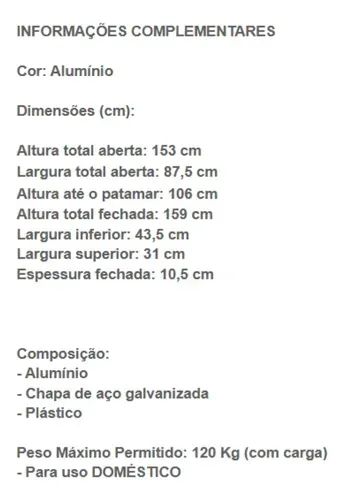 Escada Alumínio 5 Degraus Maestro Anti Deslizante - PRONTA ENTREGA EM VILA VELHA - Foto 4