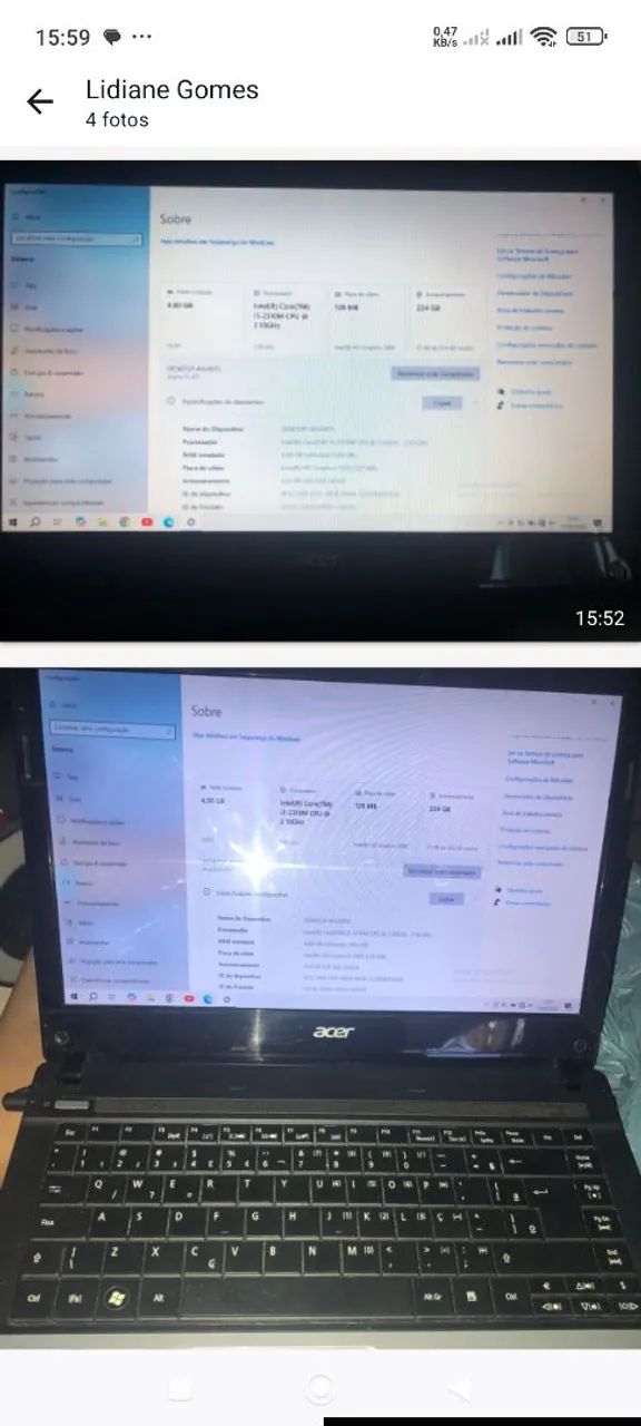vendo notebook Acer - Foto 2