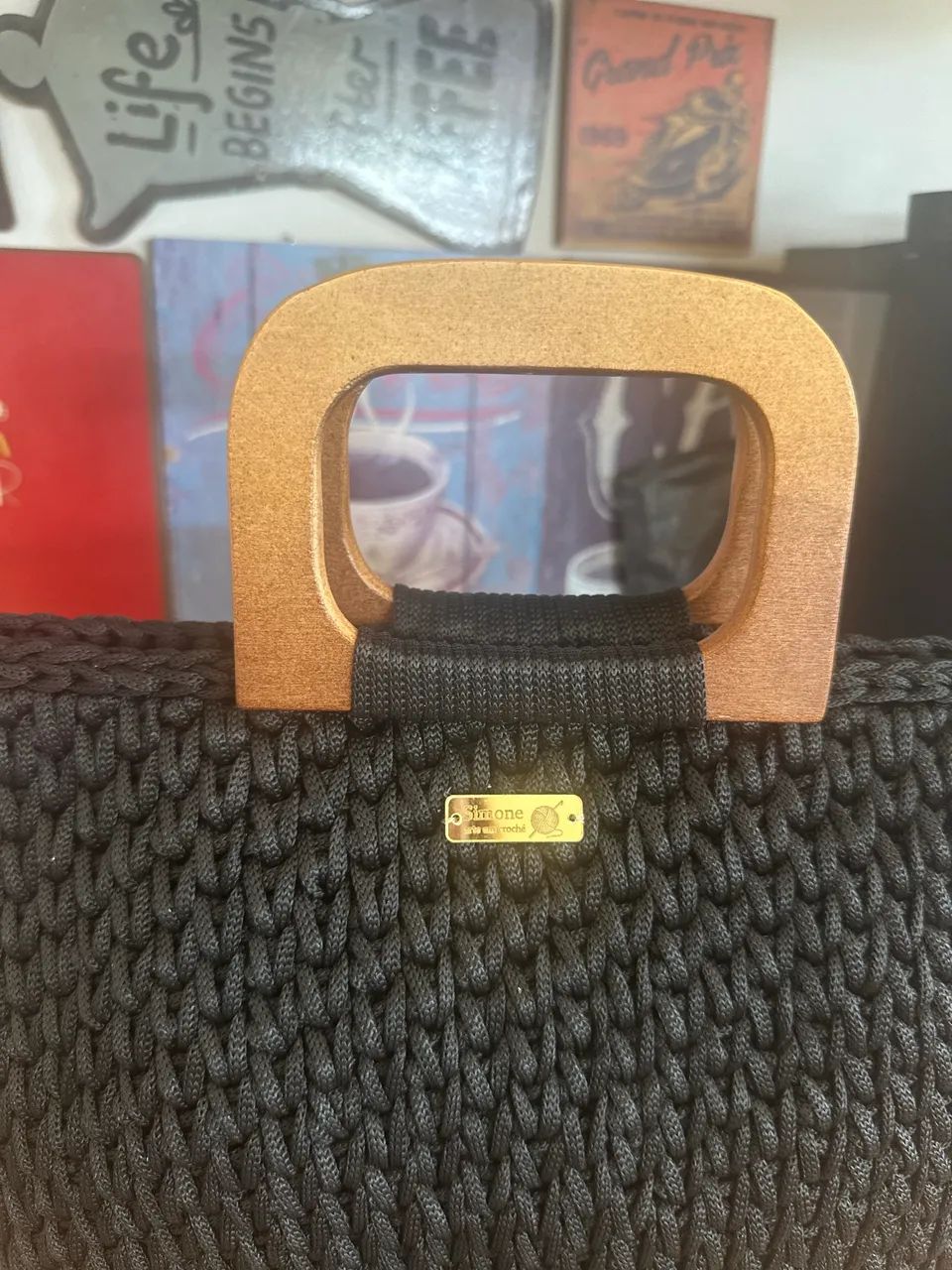 Bolsa Cloe preta em crochê  - Foto 4