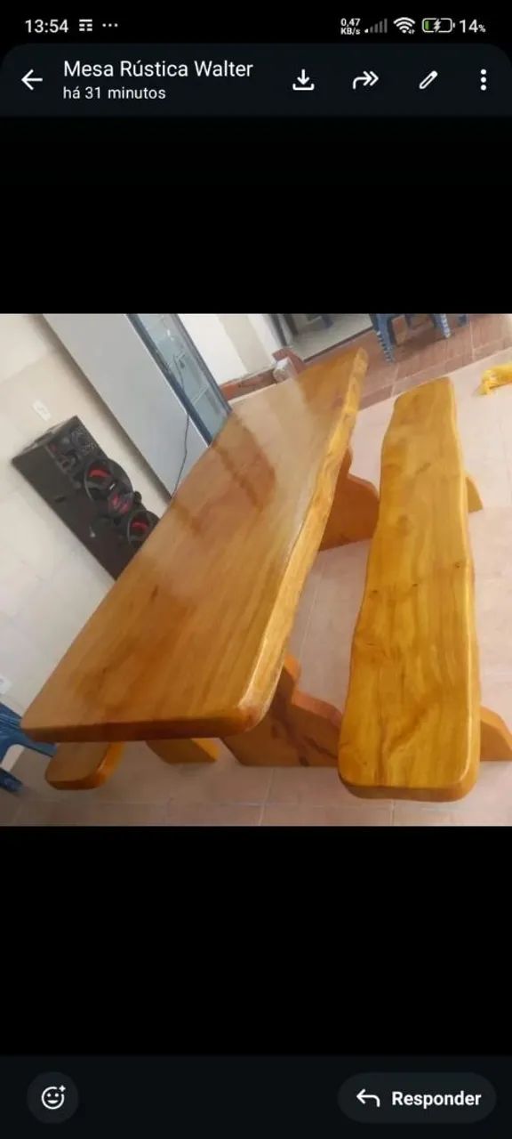 Mesa de madeira rústicas 