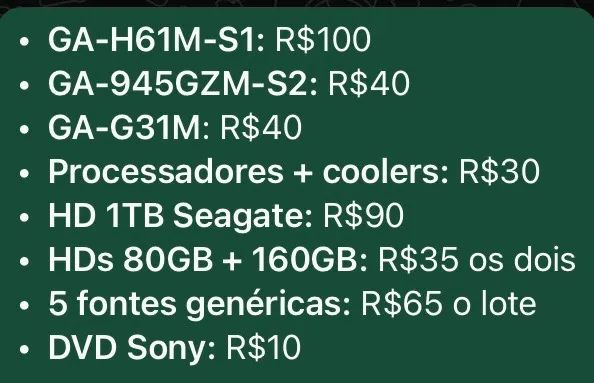 Peças de computador
