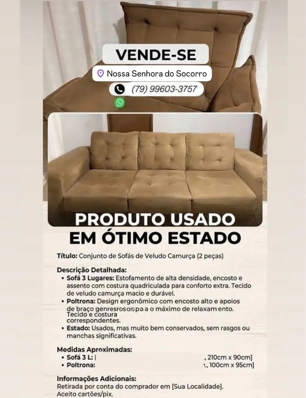 Conjunto de sofá e poltrona  - Foto 4