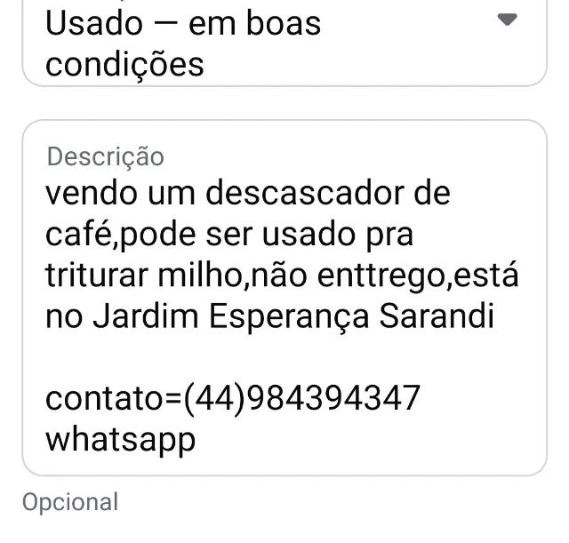 Moedor café ou milho manual 