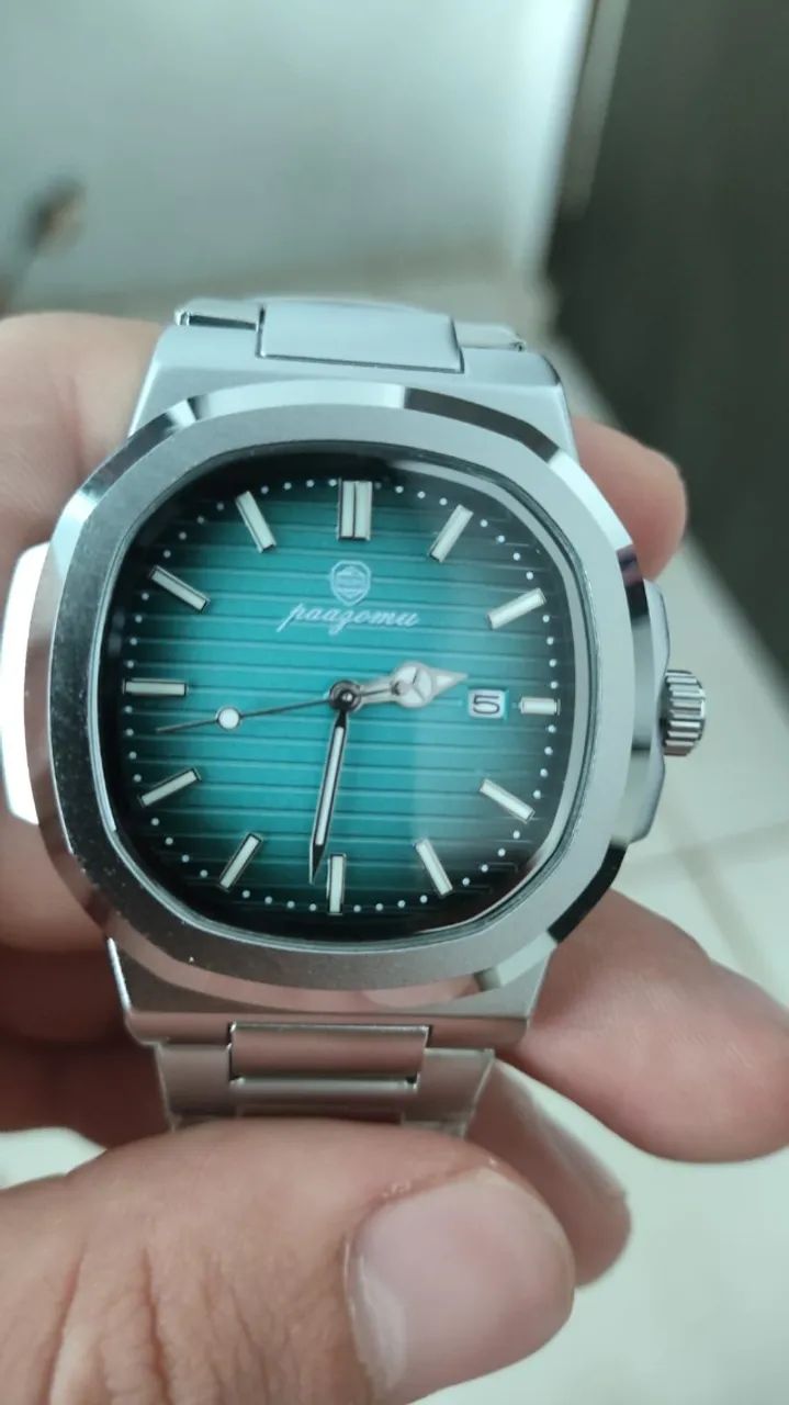 Relógio de Luxo (Fundo Tiffany) - Novo na Caixa - Aço Inox - Foto 2