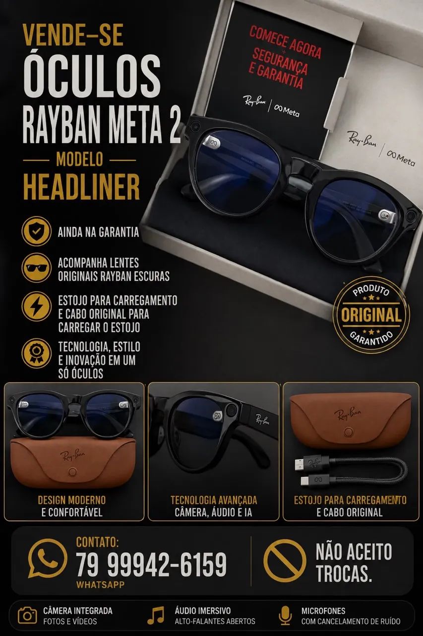 Óculos  Rayban Meta 2