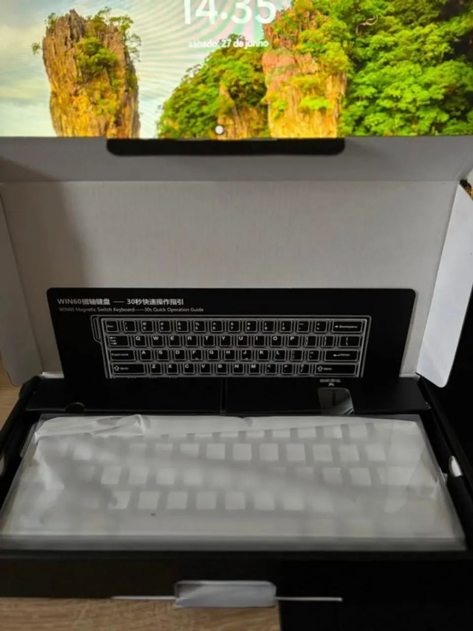 Novo! Teclado Magnético AULA WIN60 HE - Branco 8000hz - Switch Greywood Magnetic - Foto 2