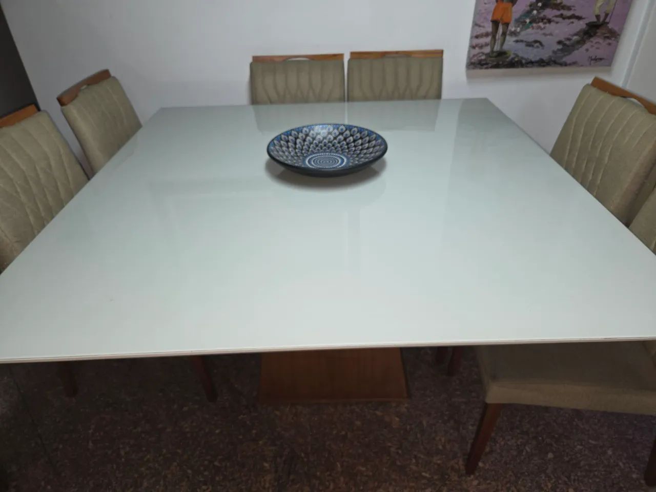 Vendo mesa de jantar, 8 lugares com 8 cadeiras - Foto 5
