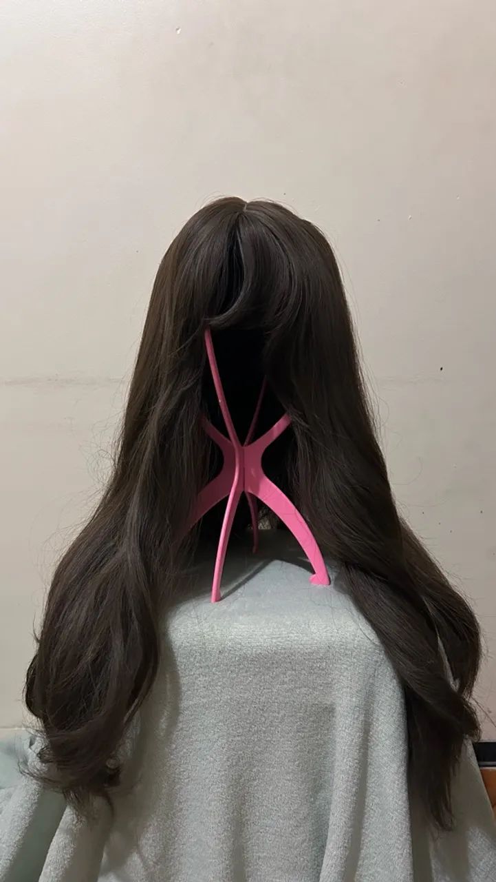 peruca marrom longa 
