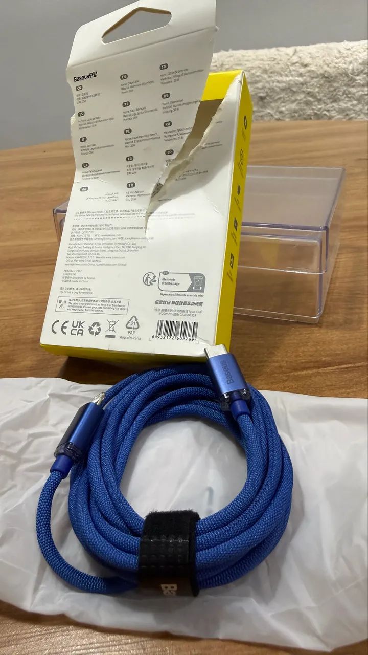 Cabo USB-C para Lightning Baseus 20W (2 Metros) Azul - Foto 3