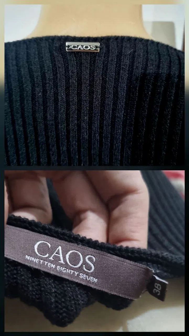 Vestido longo caos P em tricô  canelado - Foto 5