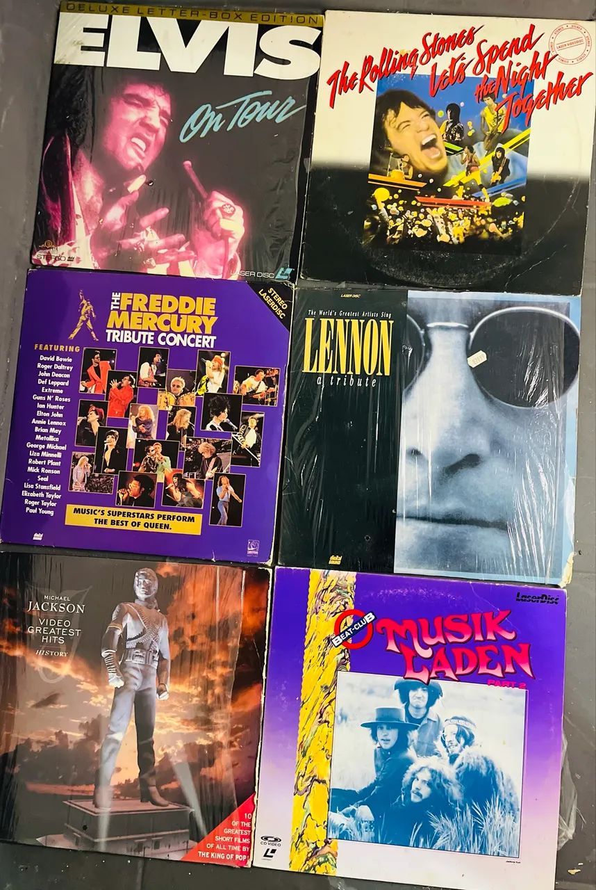 Lote LaserDisc Rock & Pop Clássico - Elvis, Rolling Stones, Michael Jackson e mais!
