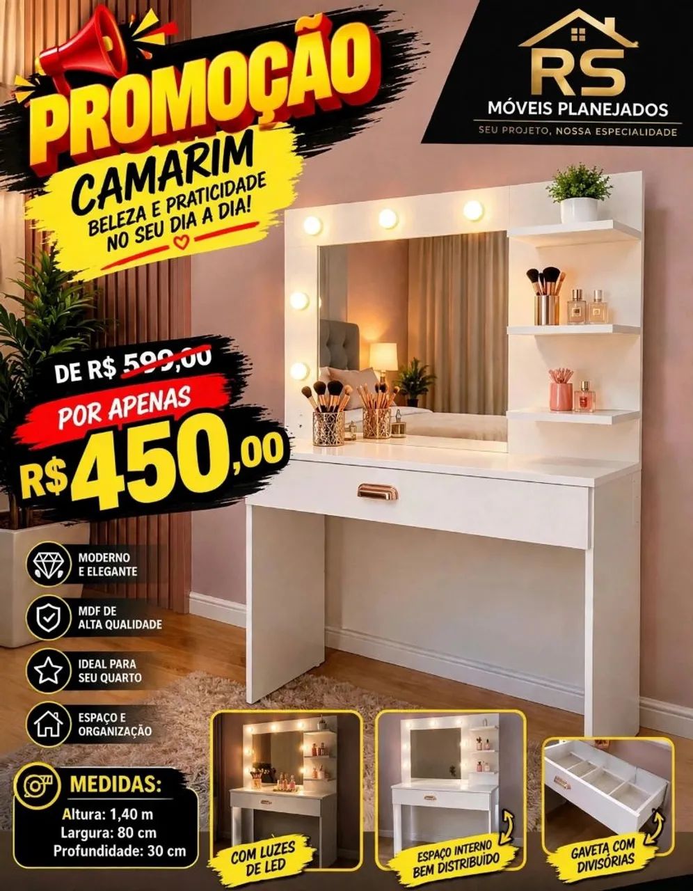 Camarim 100% MDF 