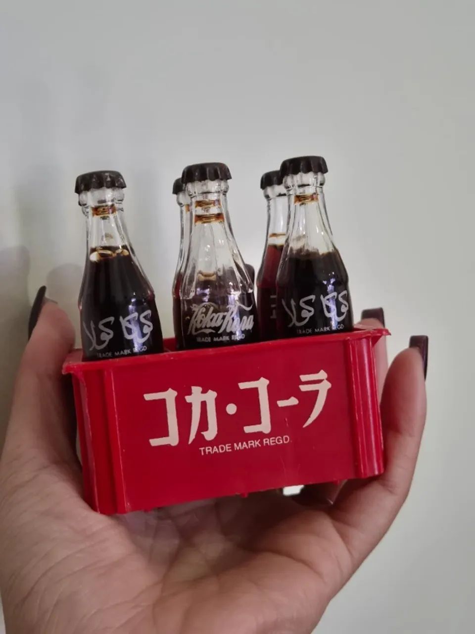 Kit com 6 Mini Garrafas de Coca-Cola Japonesas, Anos 80/90