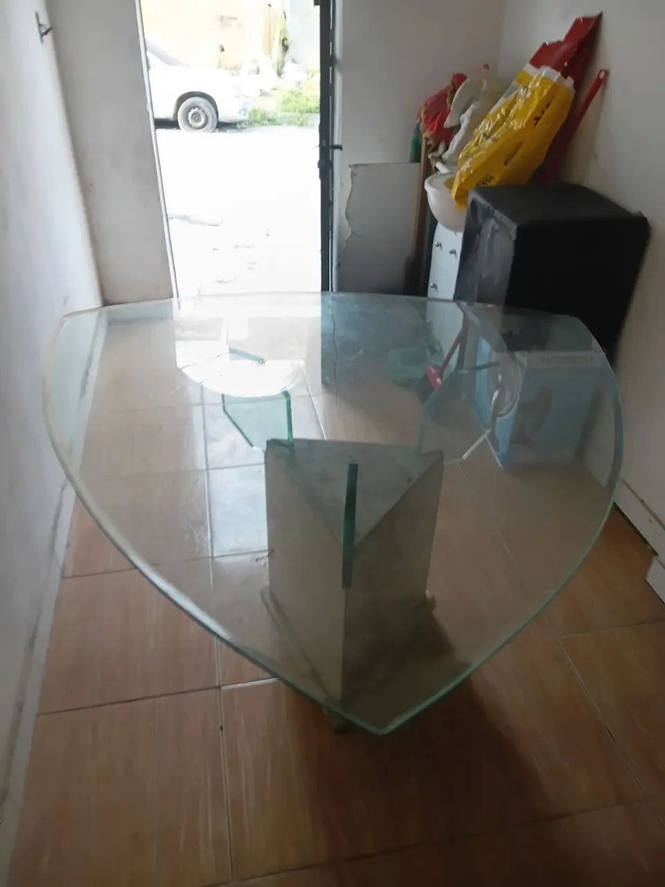 Mesa de jantar de mármore e tampo de vidro  - Foto 2