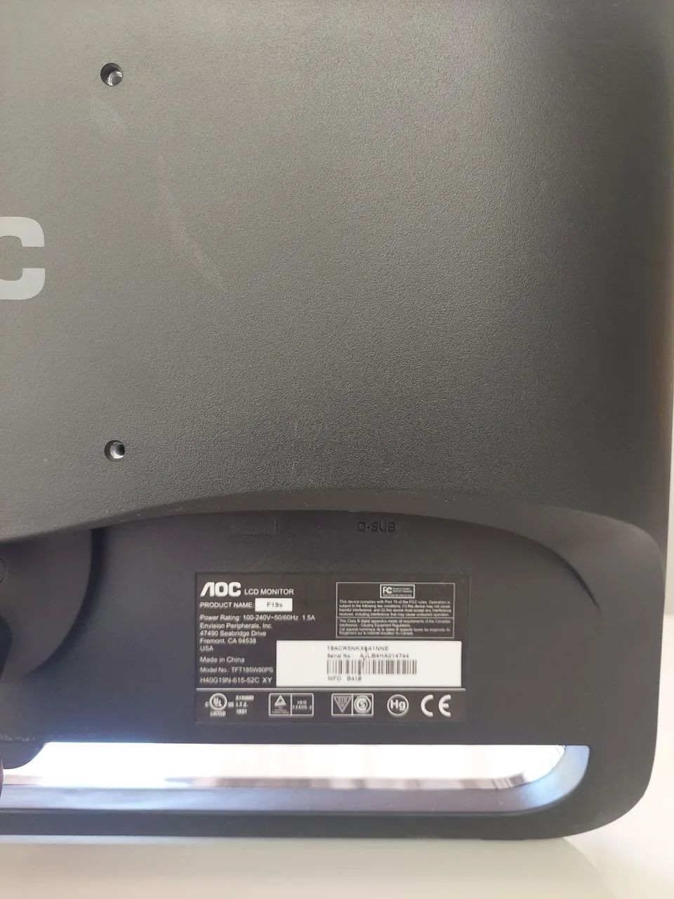 MONITOR AOC 18" - Foto 4