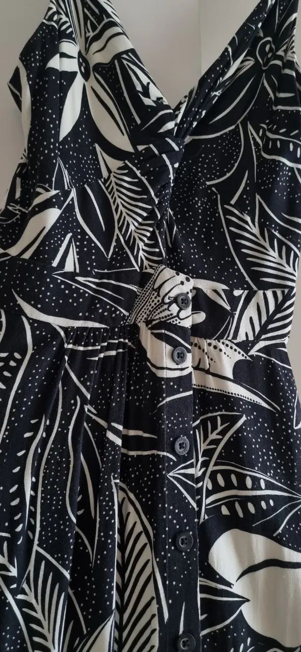 Vestido Longo Preto e Branco Farm Rio - Foto 3