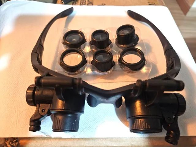  Óculos lupa binocular de cabeça com LED  - Foto 2