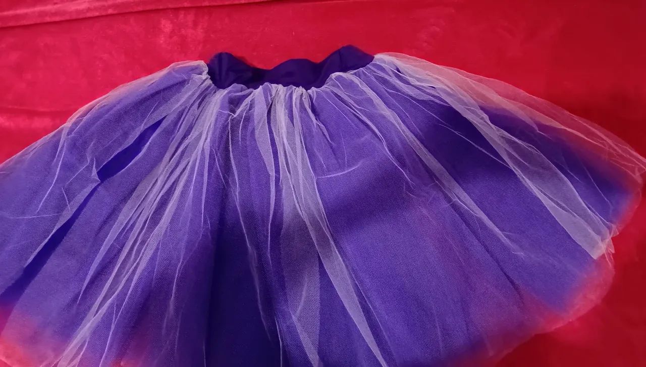 Saia de tule adulto com duas cores 