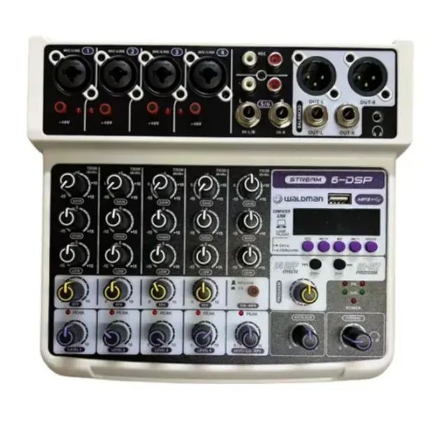MESA DE SOM WALDMAN ST-6DSP 6 CANAIS (4XCOMBO) C/ EFEITOS + USB + INTERFACE