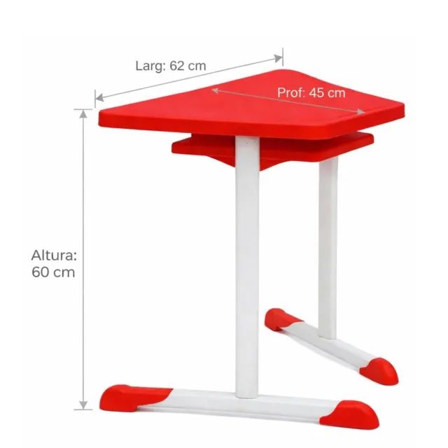 Mesa Infantil Hexagonal Com Porta Livro Ideal Para Escola Creche Cores Diversas 45803 - Foto 6