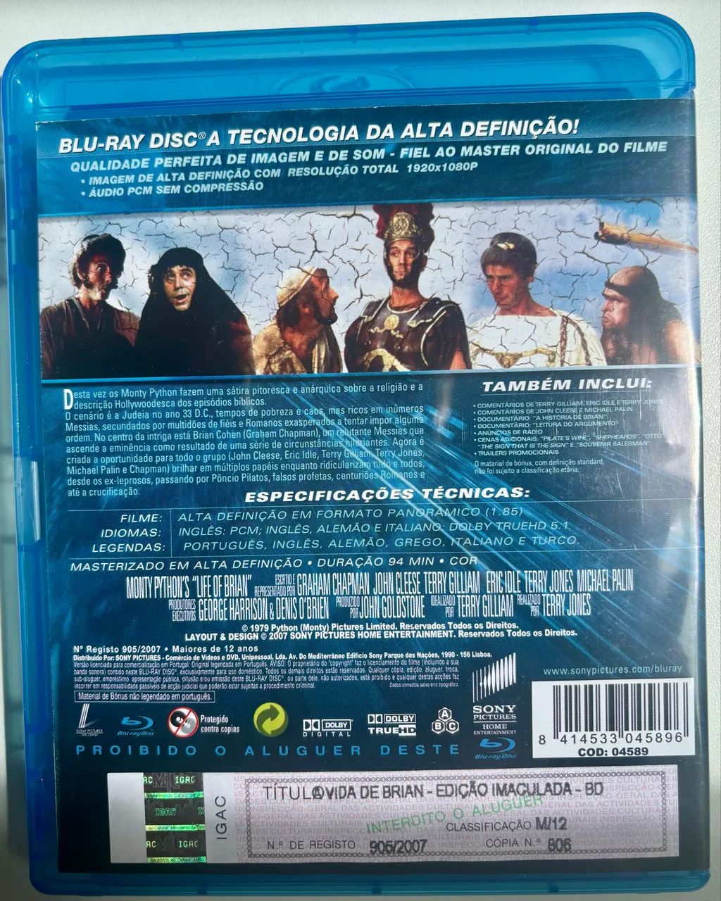 Blu-Ray Monty Python A Vida de Brian - Edição Imaculada - Original em Ótimo estado - Foto 2