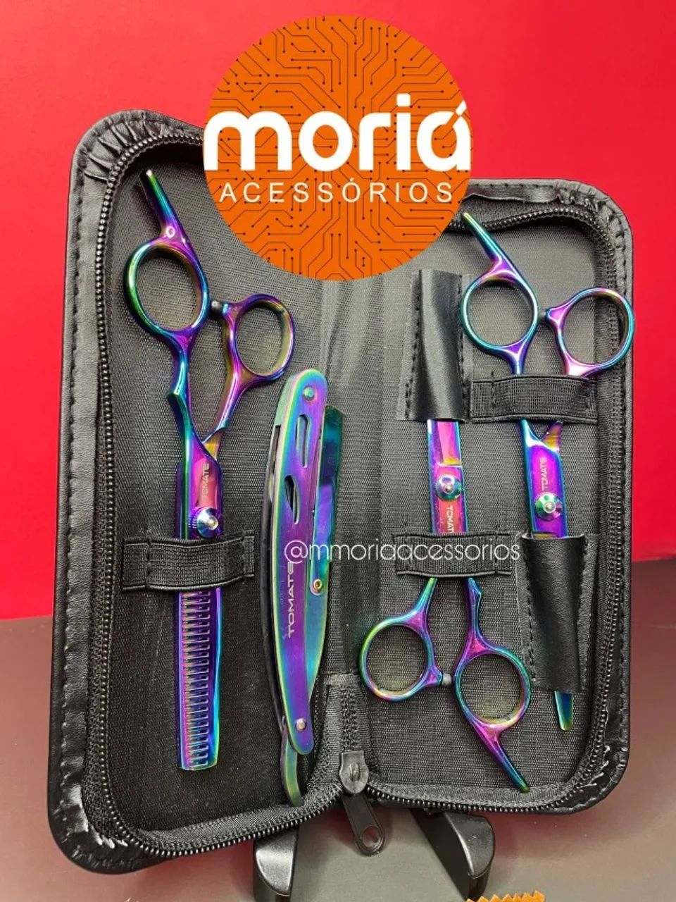 Kit 3 Tesouras Profissionais P/ Cortar Cabelo Cabelereiro - Foto 4