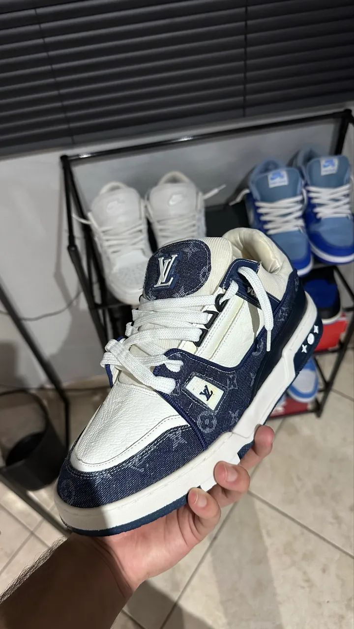 Tênis LV Trainer - AZUL E BRANCO