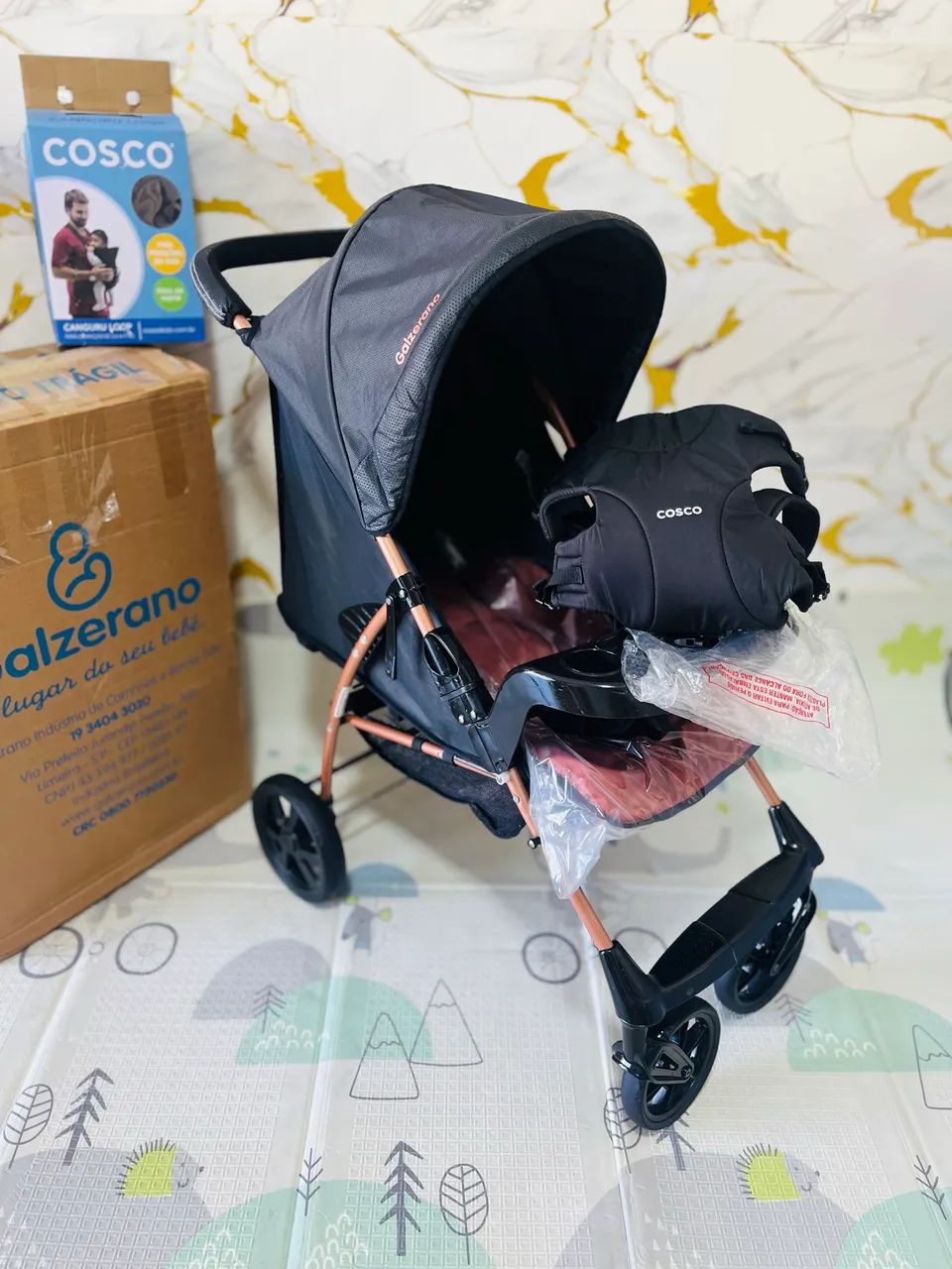Carrinho de bebê + canguru brinde GALZERANO ROMANO 26 - Foto 2