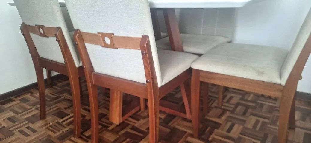 Mesa de Jantar Retangular 160x90 cm com 6 Cadeiras - Foto 3
