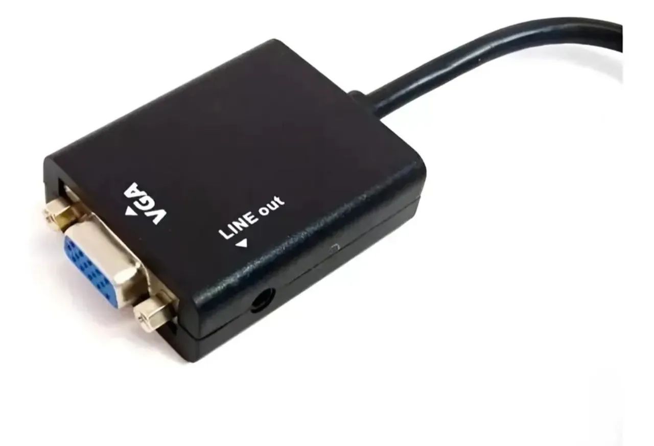 Cabo Adaptador Conversor Hdmi Para Vga Com Saída P2 Áudio - Foto 2