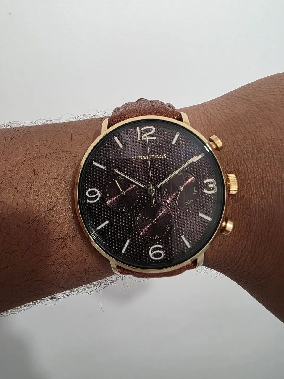 Relógio Masculino Chilli Beans Marrom 42mm - Foto 3