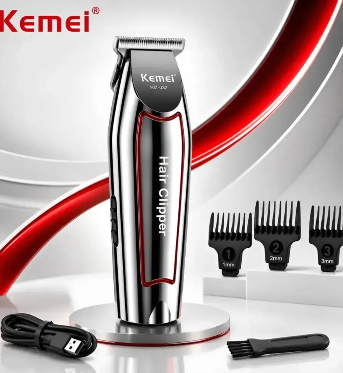 Máquina Acabamento Kemei KM-032 Barba Cabelo Bivolt - Foto 4