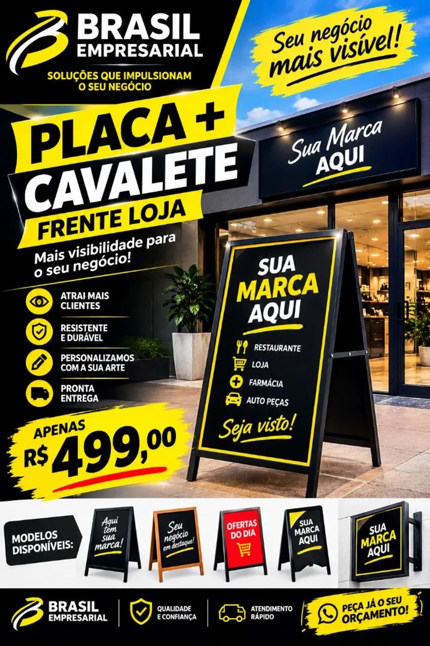 Placa + cavalete 
