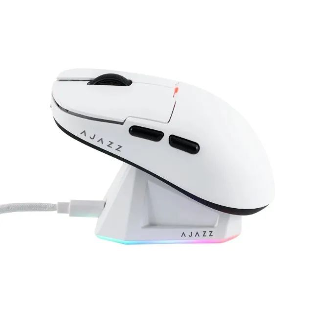Mouse Gamer AJAZZ AJ159P Wireless Ultra-Leve 8K Hz com Dock de Carregamento paw 3395
