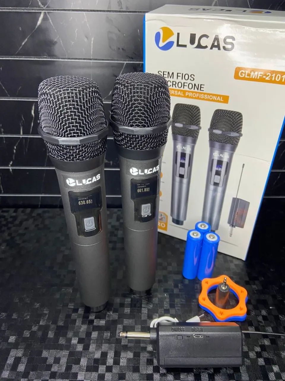 MICROFONE PROFISSIONAL DUPLO SEM FIO GLMF-2101 LUCAS - Foto 2