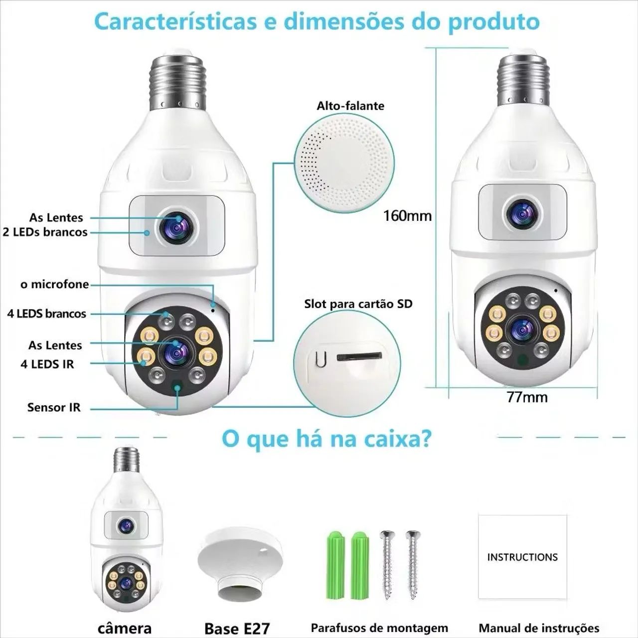 Câmera Wi-Fi bocal  - Foto 3