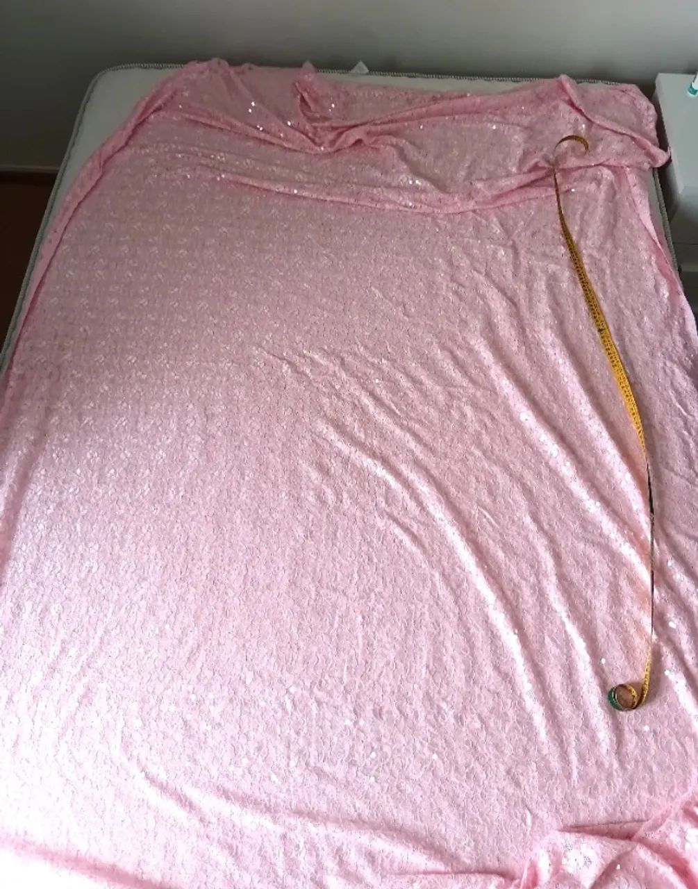 Tecido Renda Floral Rosa com Paetês - Foto 3