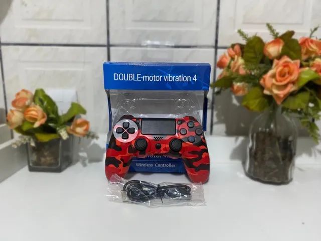 Controle de PS4 Vermelho Camuflado - Foto 2
