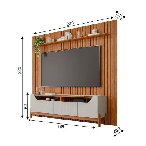 Bancada Moema + Painel Maragogi para Tvs ate 84 Polegadas (Novo) - Foto 3