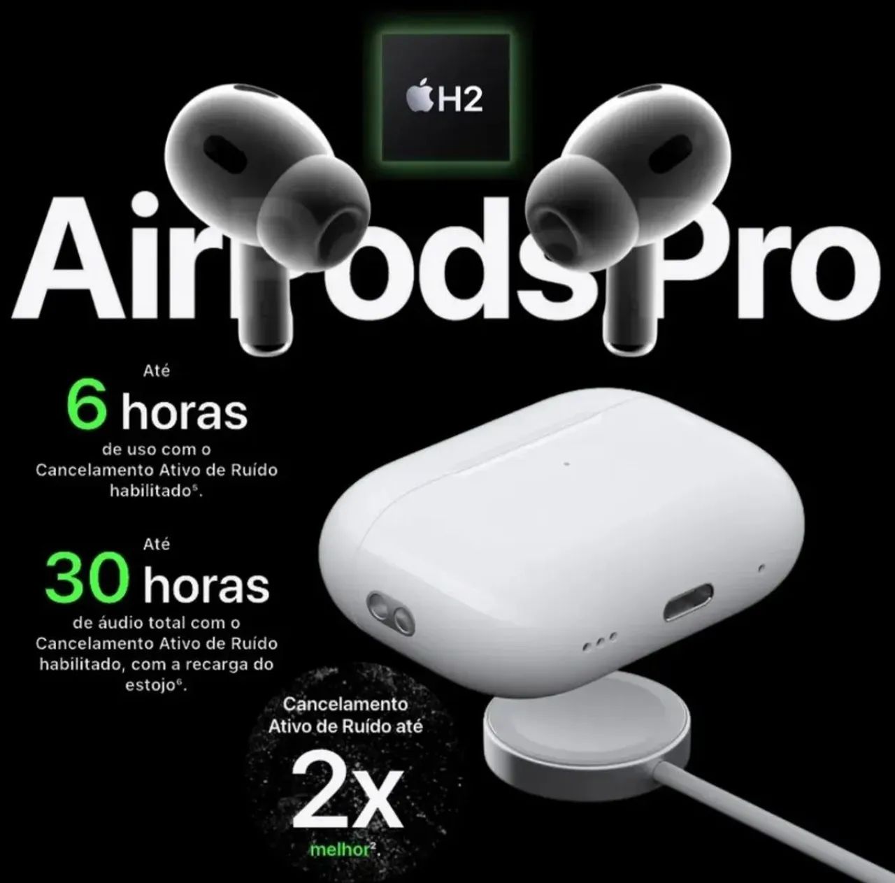 Apple AirPods Pro (2ª geração) com estojo de recarga MagSafe (USB