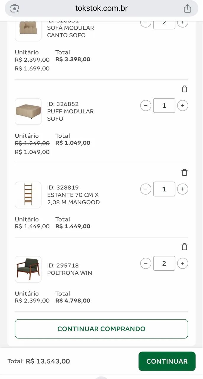 Kit completo móveis sala de estar da tok stok - novos - Foto 5