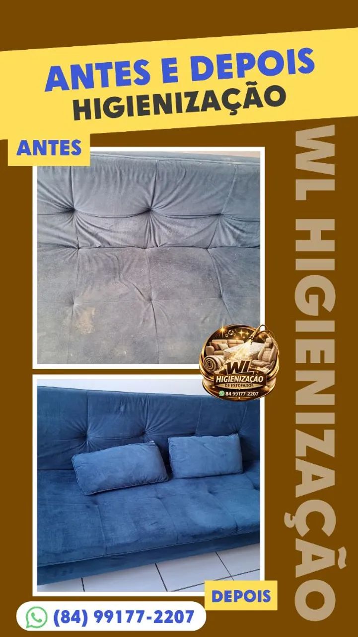 Limpeza e higienização de estofados. - Foto 5