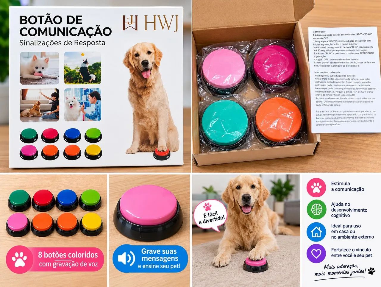 Botões de comunicação para pets