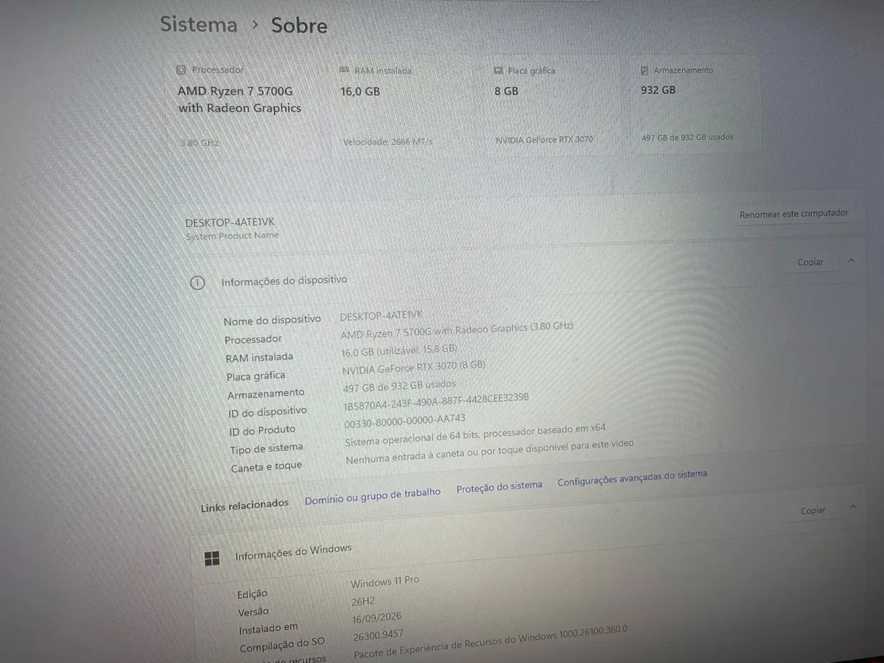 PC GAMER RYZEN 7 + RTX 3070 - Foto 3